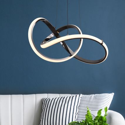 Zuma Line - Lustre LED regulável em cabo LED/44W/230V preto