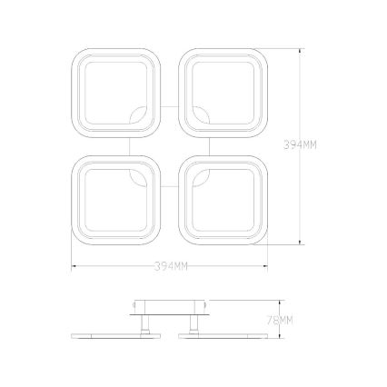 Zuma Line - Iluminação de teto LED com regulação LED/30W/230V 3000-6000K preto + comando