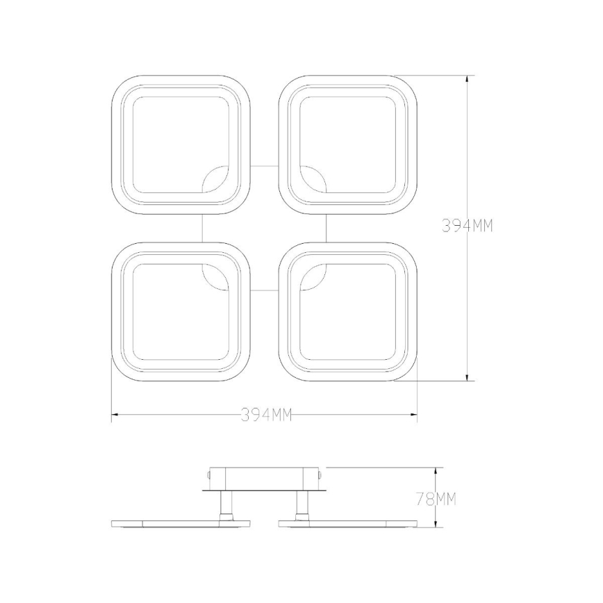 Zuma Line - Iluminação de teto LED com regulação LED/30W/230V 3000-6000K preto + comando