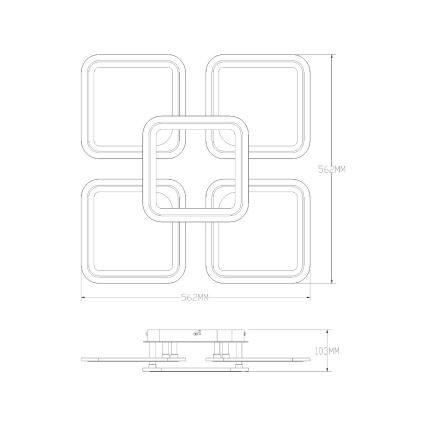 Zuma Line - Iluminação de teto LED com regulação LED/55W/230V 3000-6000K preto + comando