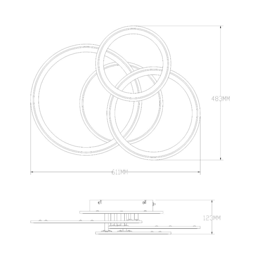 Zuma Line - Iluminação de teto LED com regulação LED/55W/230V 3000-6000K preto + comando