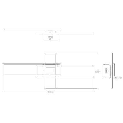 Zuma Line - Iluminação de teto LED com regulação LED/55W/230V 3000-6000K preto + comando