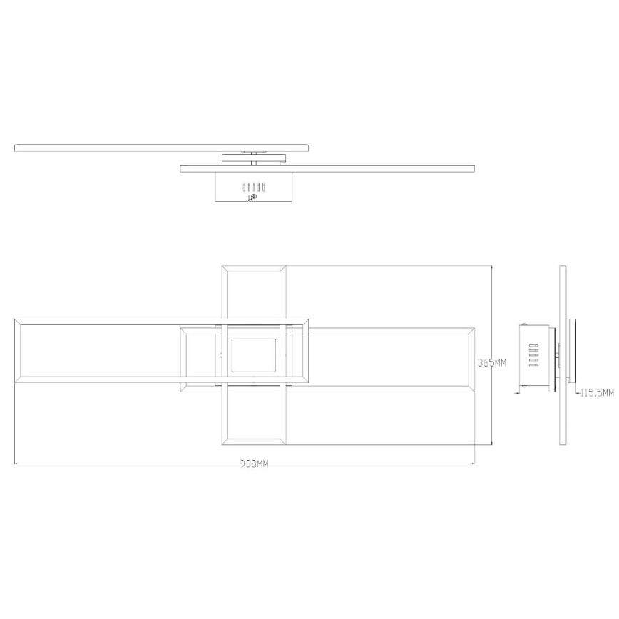 Zuma Line - Iluminação de teto LED com regulação LED/55W/230V 3000-6000K preto + comando