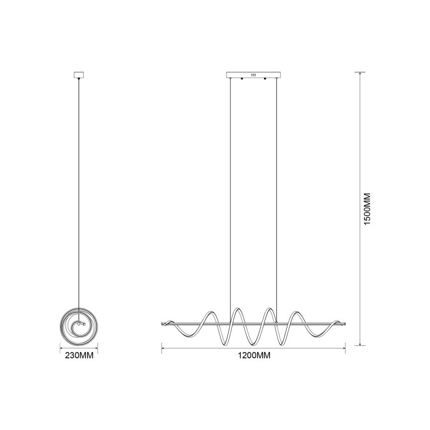 Zuma Line - Lustre LED suspenso por cabo LED/60W/230V preto