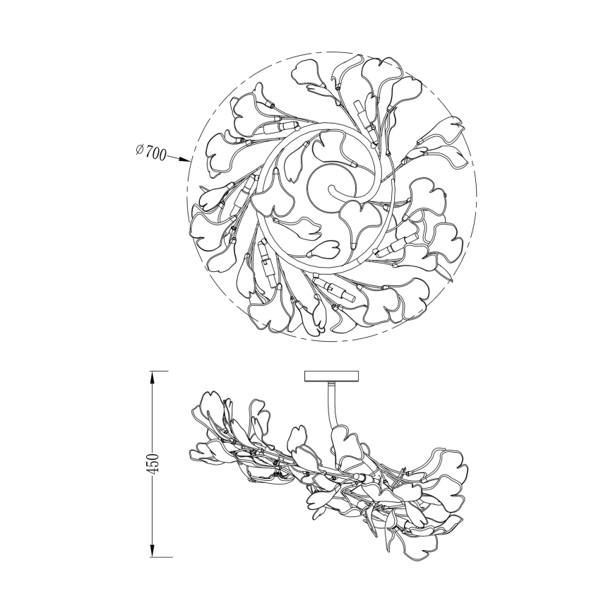 Zuma Line - Lustre de teto de montagem superficial 6xG9/42W/230V Ø 70 cm dourado