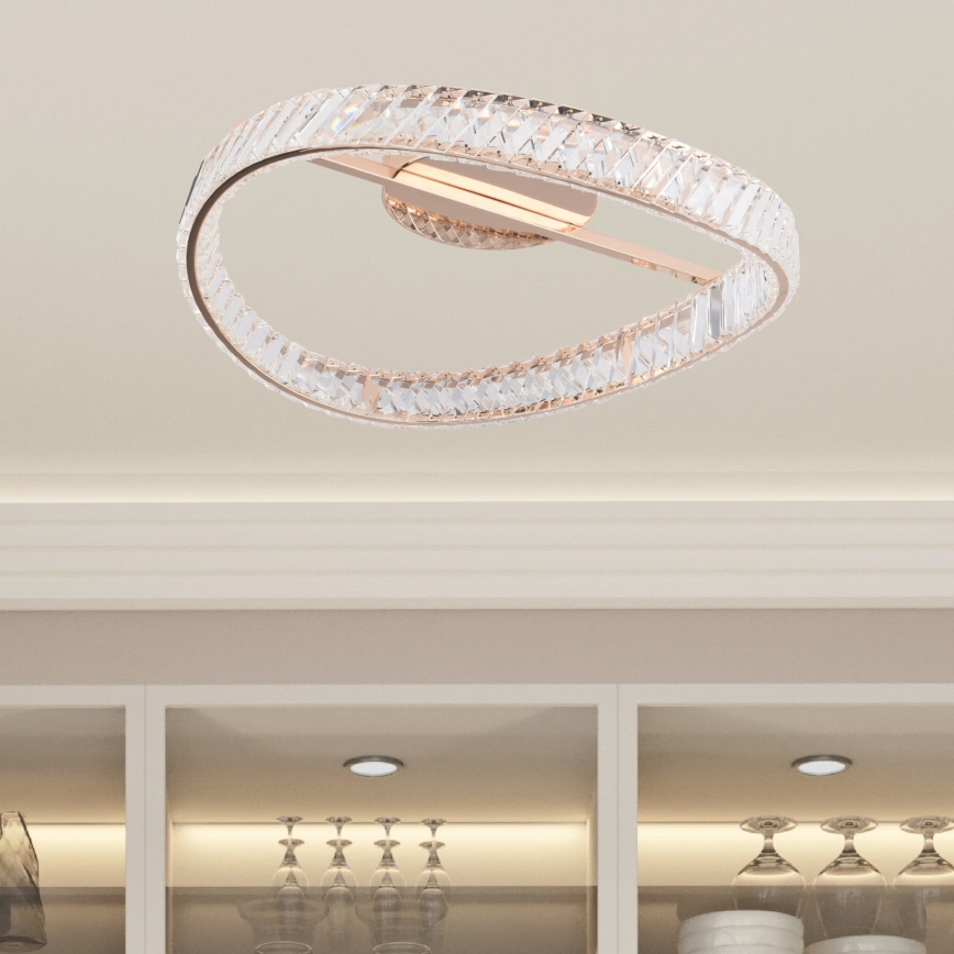 Zuma Line - Candeeiro de tecto LED dimerizável LED/36W/230V Ø 52 cm ouro rosé
