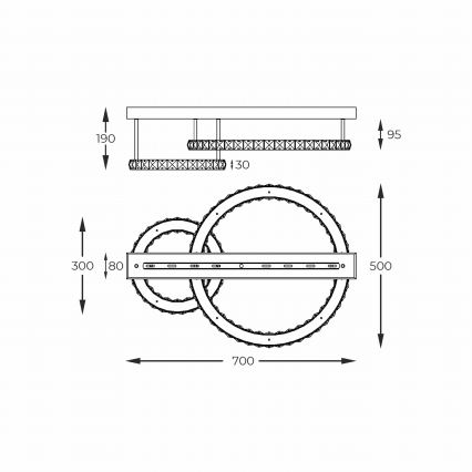 Zuma Line - Candeeiro de teto LED dimerizável LED/36W/230V dourado