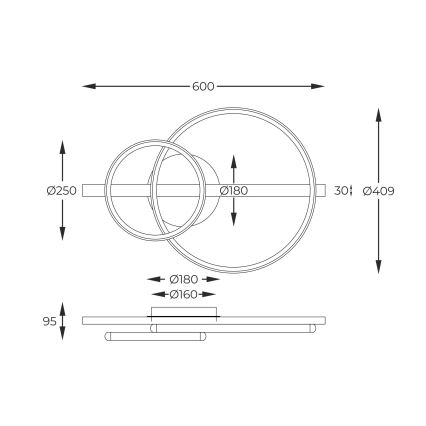 Zuma Line - Luminária de teto LED regulável LED/17W/230V