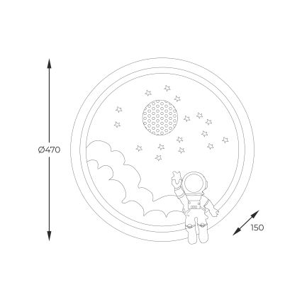 Zuma Line - Candeeiro de teto infantil LED regulável LED/42W/230V 3000/5700K astronauta