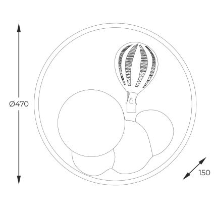 Zuma Line - Candeeiro de teto infantil LED regulável LED/42W/230V 3000/5700K rosa