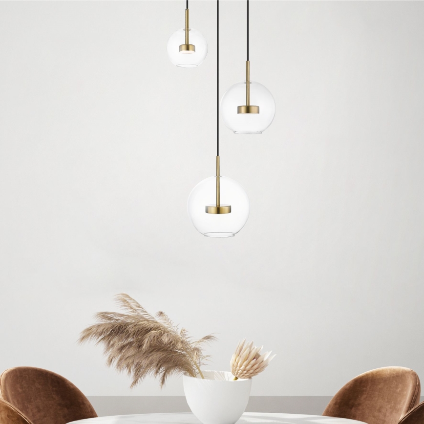 Zuma Line - Candeeiro suspenso LED 3xLED/5W/230V dourado