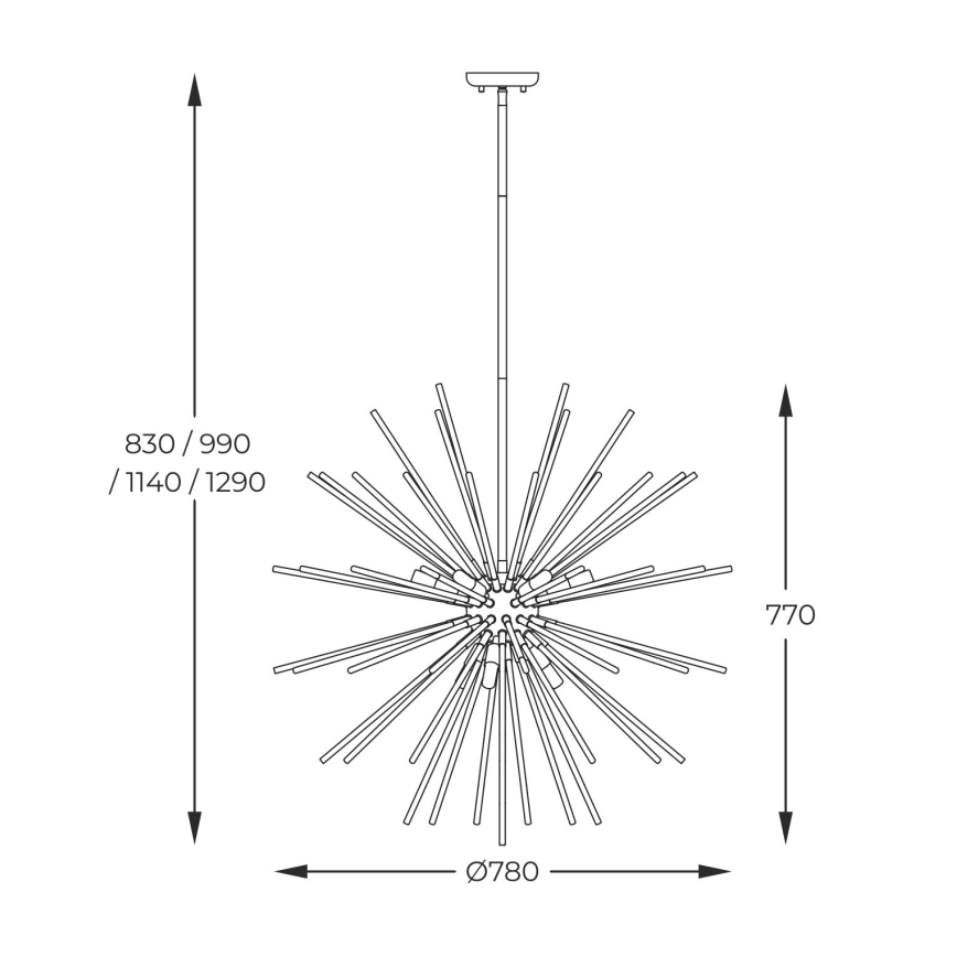 Zuma Line - Candeeiro suspenso 9xG9/42W/230V dourado/preto