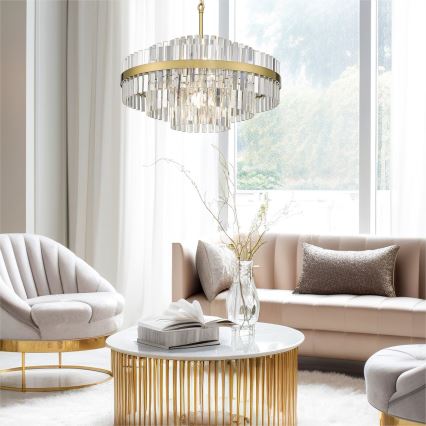 Zuma Line - Candeeiro suspenso 12xG9/28W/230V diâmetro 60 cm dourado