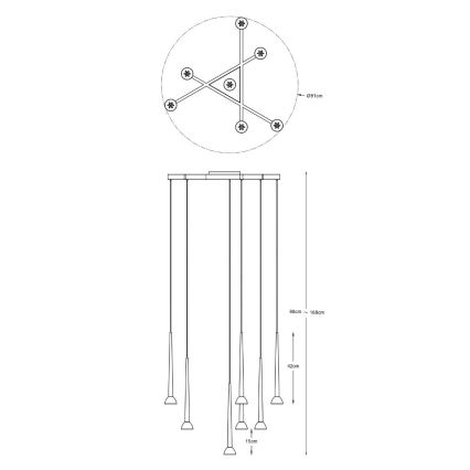 Zuma Line - Lustre LED suspenso por cabo 7xLED/6W/230V preto