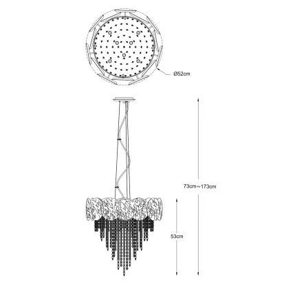 Zuma Line - Lustre suspenso por cabo 7xG9/28W/230V dourado