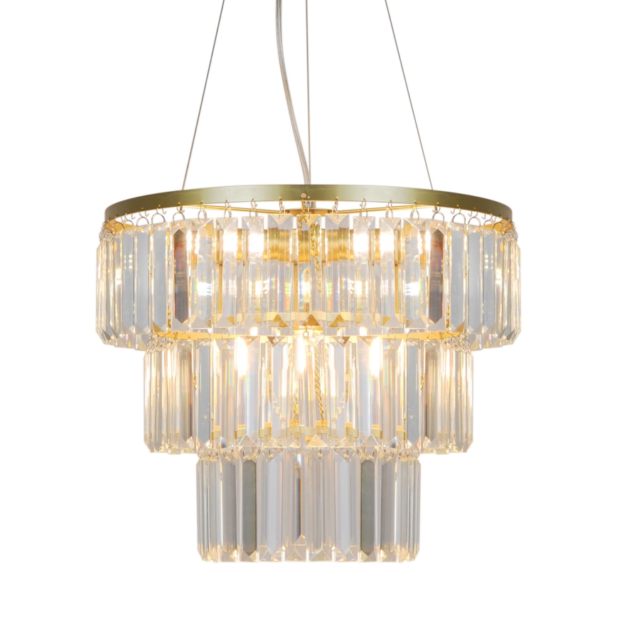 Zuma Line - Candelabro suspenso de cristal 4xE14/40W/230V dourado