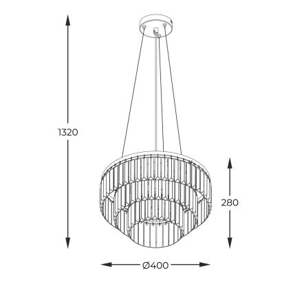 Zuma Line - Candelabro suspenso de cristal 4xE14/40W/230V dourado
