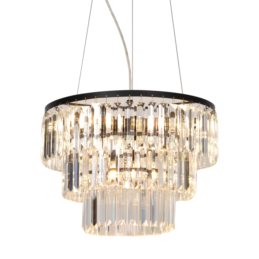 Zuma Line - Candelabro suspenso de cristal 4xE14/40W/230V preto