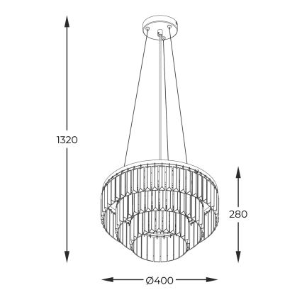 Zuma Line - Candelabro suspenso de cristal 4xE14/40W/230V preto