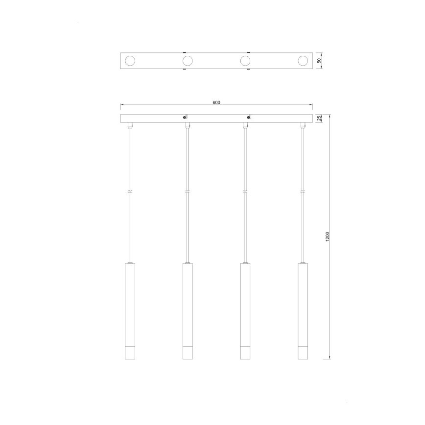 Zuma Line - Lustre suspenso em cabo 4xG9/5W/230V preto
