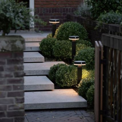 Zuma Line - Lâmpada solar LED com sensor de movimento e crepúsculo LED/4,5W/2000 mAh IP44 preta