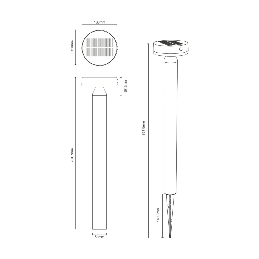 Zuma Line - Lâmpada solar LED com sensor de movimento e crepúsculo LED/4,5W/2000 mAh IP44 preta