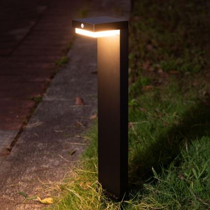 Zuma Line - Lâmpada solar LED com sensor de movimento e crepúsculo LED/4,5W/2000 mAh IP44 preta