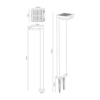 Zuma Line - Lâmpada solar LED com sensor de movimento e crepúsculo LED/4,5W/2000 mAh IP44 preta