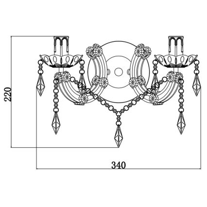 Zuma Line - Candeeiro de parede 2xE14/40W/230V preta