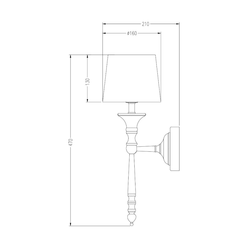 Zuma Line - Candeeiro de parede 1xE27/60W/230V preto/cromado brilhante