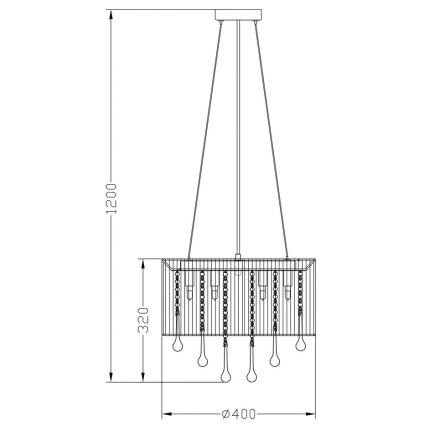 Zuma Line - Candelabro suspenso 8xG9/40W/230V preto