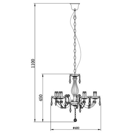 Zuma Line - Candelabro suspenso 5xE14/40W/230V