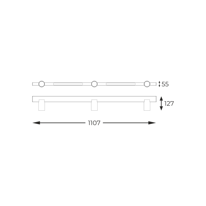 Zuma Line - Luminária de parede LED com 3xGU10/5W/230V + 2xLED/8W preta