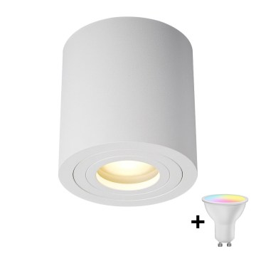 Zuma Line - Spot de casa de banho LED RGBW regulável 1xGU10/4,8W/230V IP44 branco + comando remoto