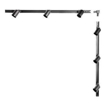 Zuma Line - Spot embutido para sistema de trilhos 6xGU10/10W/230V preto + acessórios para trilhos