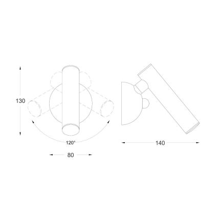 Zuma Line - Foco de parede LED LED/5W/230V preto