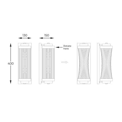 Zuma Line - Iluminação de parede 2xE14/60W/230V dourado