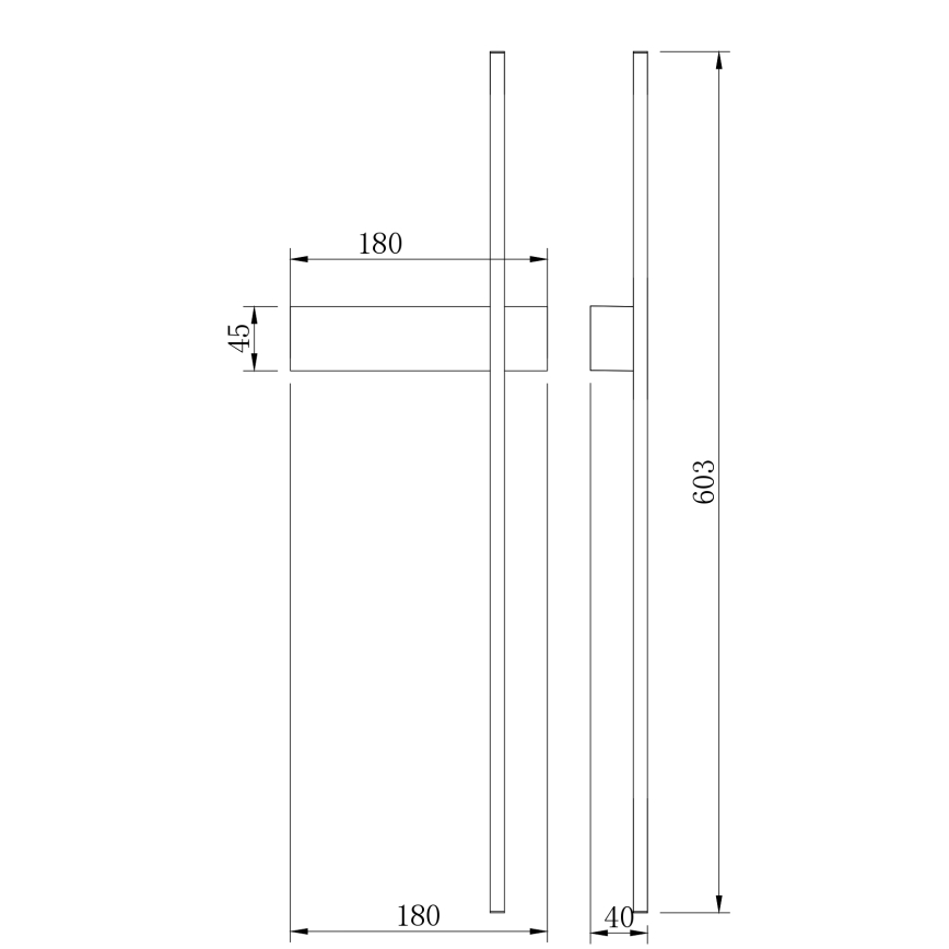 Zuma Line - Aplique de parede LED/8W/230V 3000/4000/6000K 60 cm preto