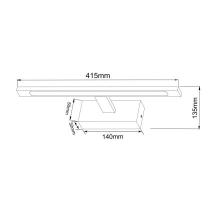 Zuma Line - Iluminação LED para espelho de banheiro LED/12W/230V 41 cm IP44 preto