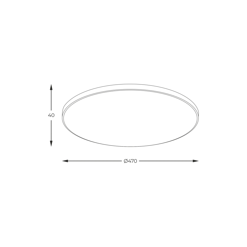 Zuma Line - Candeeiro de tecto LED/44W/230V, diâmetro 47 cm, preto