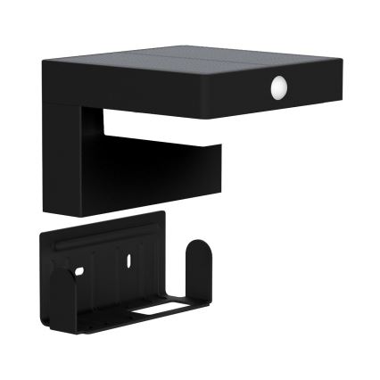 Zuma Line - Luminária de parede solar LED com sensor de movimento e crepúsculo LED/4,5W/2000 mAh IP44 preta