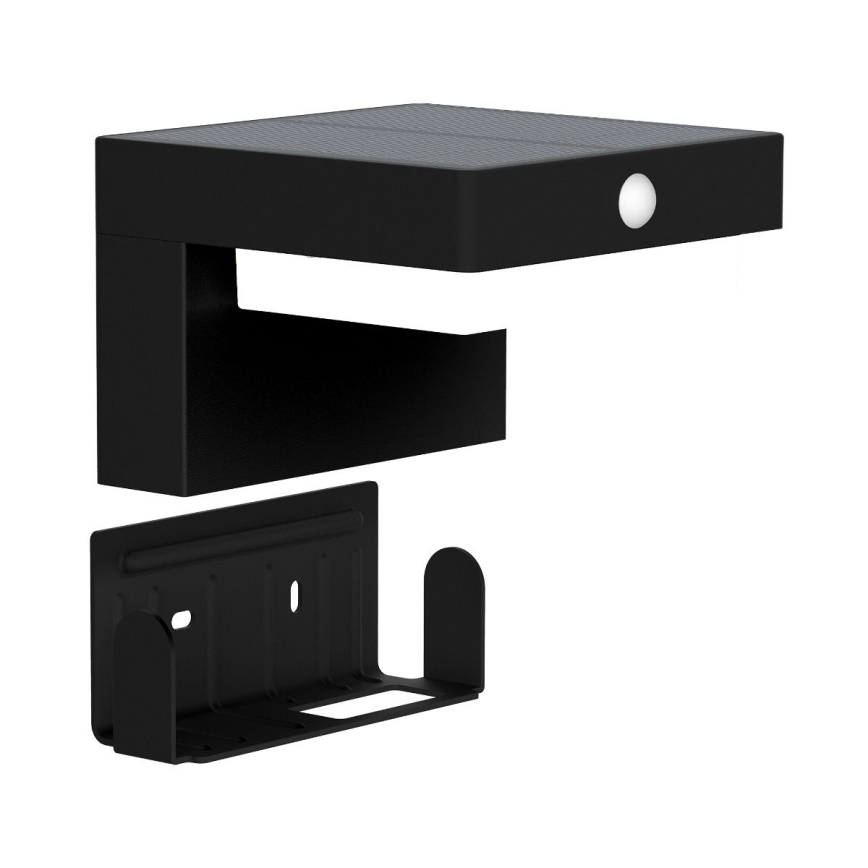 Zuma Line - Luminária de parede solar LED com sensor de movimento e crepúsculo LED/4,5W/2000 mAh IP44 preta